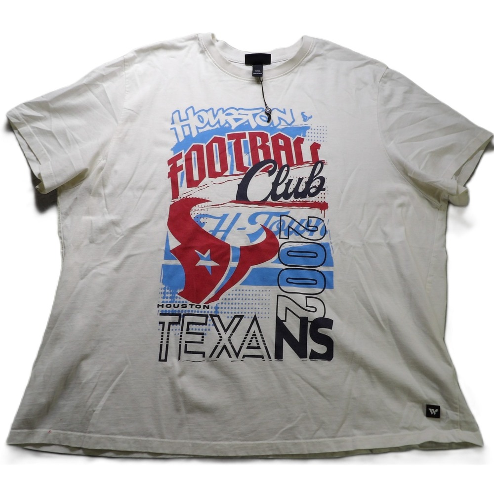 The Wild Collective Houston Texans Football Club Tee Cotton Men XXL Cream White